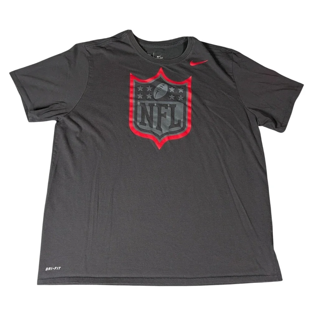 Nike NFL Onfield Apparel Dri-FIT Short Sleeve Graphic T-Shirt Charcoal Grey Red
